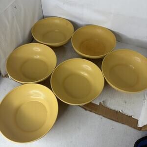 LOT OF 6 TUPPERWARE #890 HARVEST GOLD SALAD SOUP CEREAL BOWLS